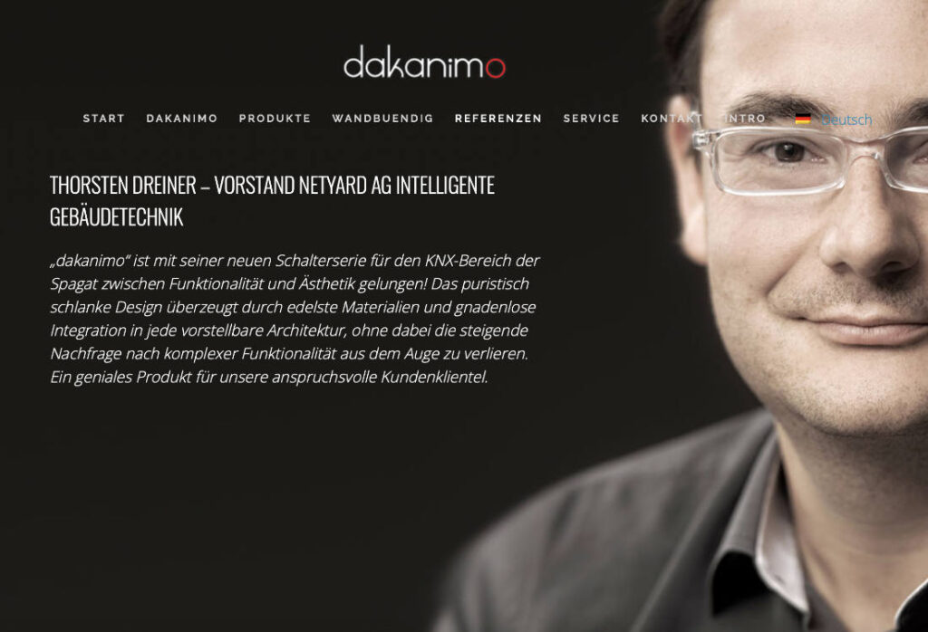 Website für die dakanimo gmbh kamereon testimonial