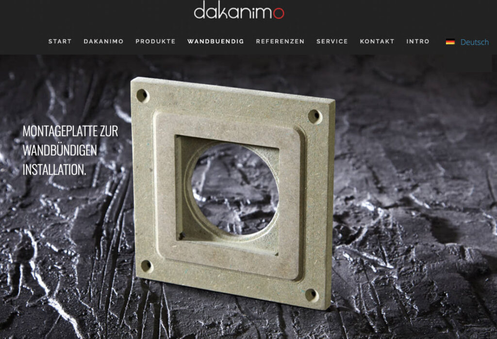 Website für die dakanimo gmbh kamereon montageplatte