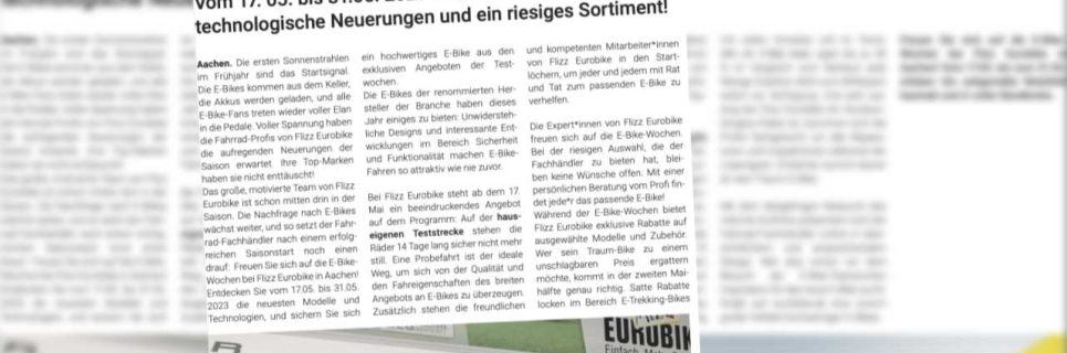 E-Bike-Wochen bei Flizz Eurobike